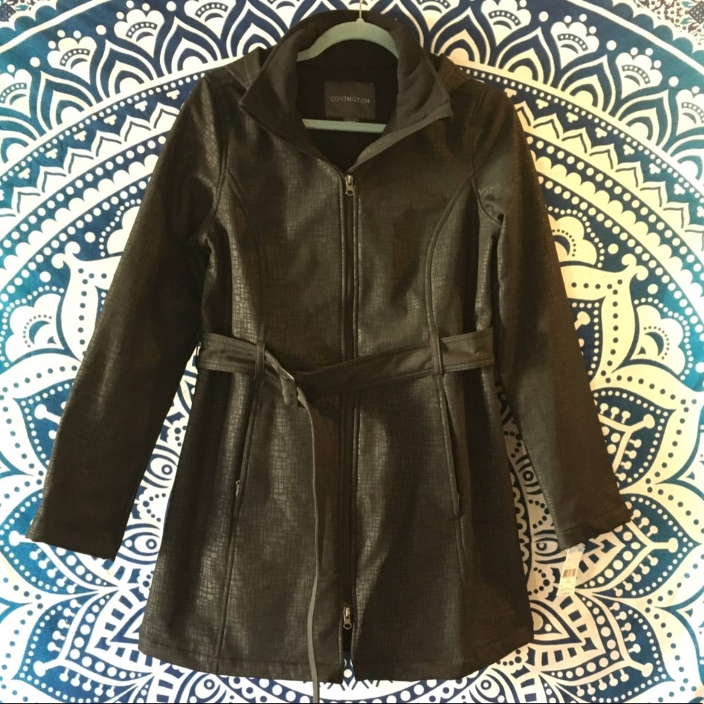 Missy Covington Black Check Soft Shell Jacket NWT